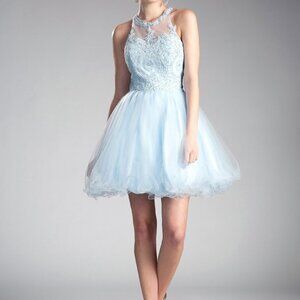 Halter Neck A-Line Shape Prom Dress CDUJ0119